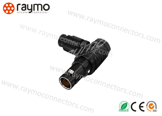  Mini Snap Right Angle Circular Connectors 10 Way W1 W2 Black Color