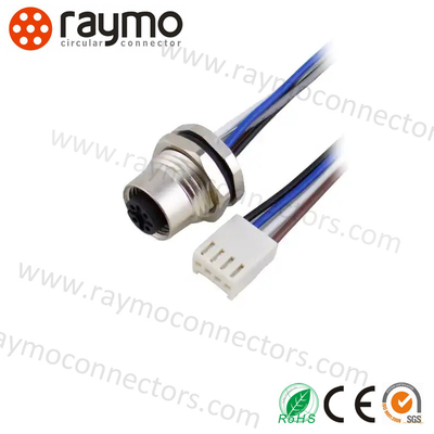 Screw Locking M12 Circular Connector With 5 Pin Molex Connector JST Housing Wire Harness