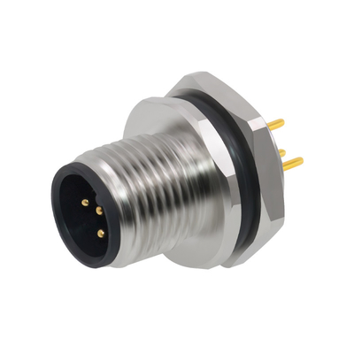 Binder M12 Connector Female Rear Panel Mount A/B/D Code 3pin - 17pin PG9 Fastening Thread