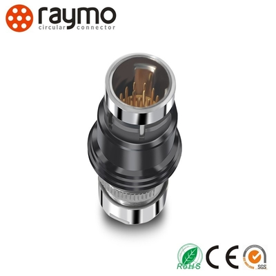 Female Gender Circular Push Pull Connectors Gold Plated Contacts