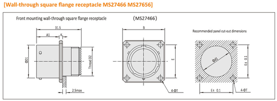 Amphenol MIL-DTL-38999 JY27466/MS27466 Receptacle Military Circular Connectors