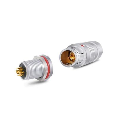 Circular Push Pull Connectors Brass Contacts With Gold-plated IP50 For Audio And Video Equipment
