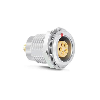 Medical Devices Circular Push Pull Connectors with Brass Contacts and Gold-plated Metal/Plastic Shell
