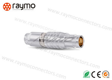 6 Contacts Metal Cable Connector Natural Chrome Plated Black Bend Relief