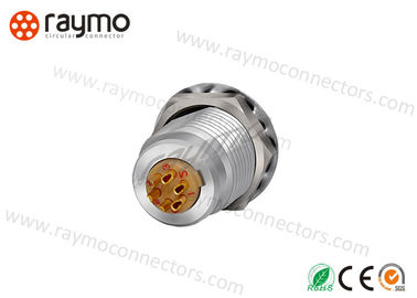 Fixed Socket Panel Mount Connector Full EMC Shielding Chrome Plated Brass Material