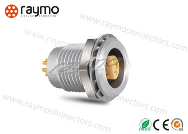 Fixed Socket Panel Mount Connector Full EMC Shielding Chrome Plated Brass Material