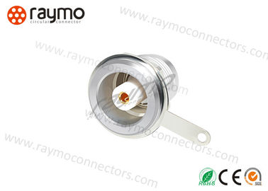 Fixed Socket Panel Mount Connector Full EMC Shielding Chrome Plated Brass Material