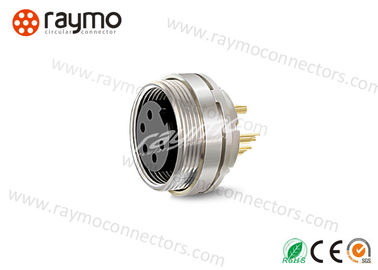Rugged Solid Threaded Electrical Connector , 5 Pin Circular Connector High Contact Density
