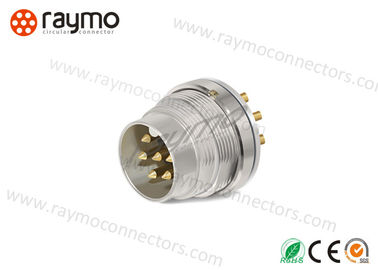 Front Fixed Mounted Plug Threaded Electrical Connector , Metal Circular Connector