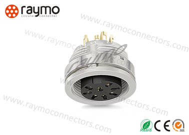Waterproof Threaded Electrical Connector Silver Colour Front Mounting Lightweight