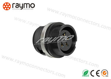 Fixed Socket Threaded Electrical Connector , Panel Mount Connector Bayonet Locking System