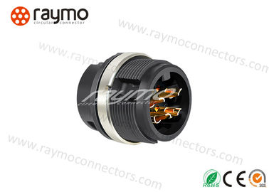 Fixed Socket Threaded Electrical Connector , Panel Mount Connector Bayonet Locking System