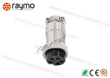 Nickle Plated Brass  Threaded Electrical Connector , Sensor Cable Connector For Factory Automotion