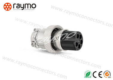 Nickle Plated Threaded Electrical Connector PA66 Insulator Long Life Cycle Wire To Wire