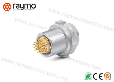 10 Pin 12 Pin 15 Pin Printed Circuit Connectors , Pcb Circular Connector 90 Degree Contacts