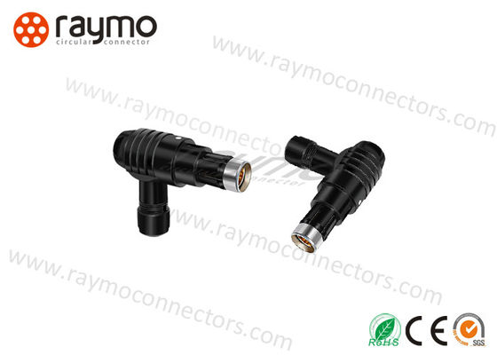 Right Angle 7 pin IP68 Circular Waterproof Connector Black Color