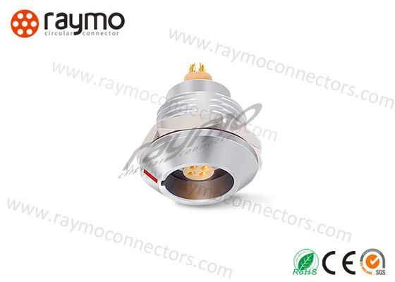 Fixed 14 pin IP68 Waterproof Circular Connectors Natural Chrome Housing