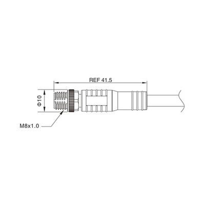 IP67 Waterproof Circular Connector TPU Molded M8 Sensor Connector