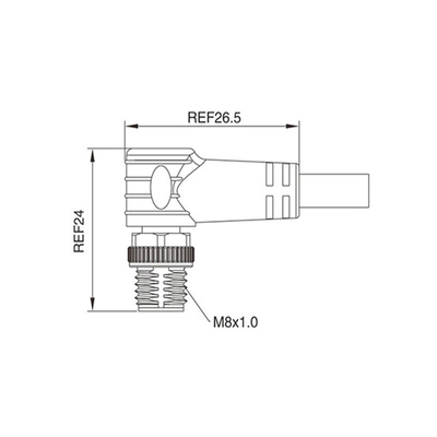 Sensor Actuators M8 Right Angle Connector Elbow Plug M8 3 Pin Connector
