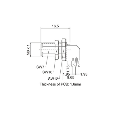 Shielded Miniature Circular Connectors M8 Right Angle For Sensors Actuators
