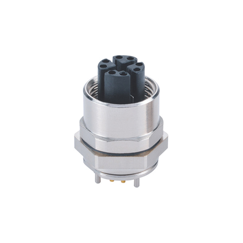 IP67 M12 Panel Mount Connector Miniature Circular Waterproof Sensor Connector