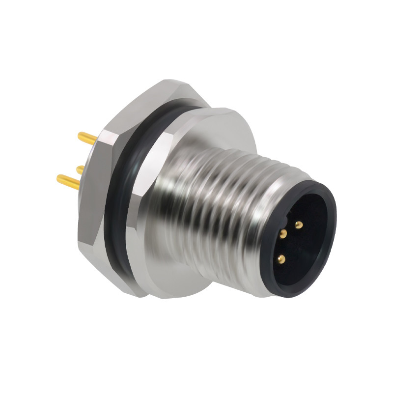 Binder M12 Connector Female Rear Panel Mount A/B/D Code 3pin - 17pin PG9 Fastening Thread