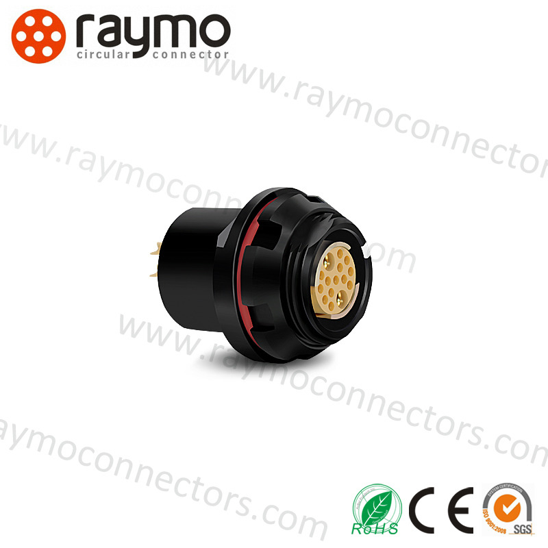 Female Industrial M12 Connector With 2-12 Contacts