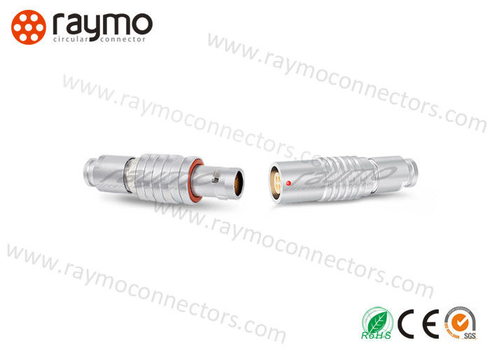 Metal Circular Push Pull Connector FEG.0B.306 IP54 Self Latching Straight Plug