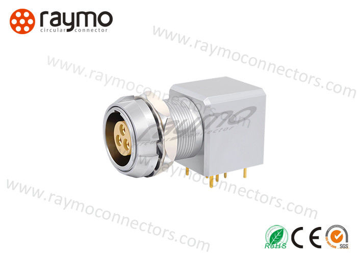 2-10 Pins 90 Degree Cable Connector , Back Panel Connectors Fixed Receptacle For Printed Circuit