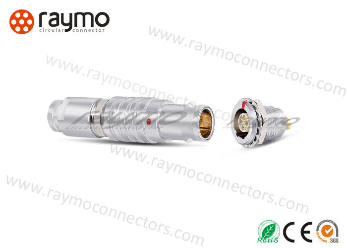 Cable Mount Circular Push Pull Connectors Solder Contacts Design Copper With Chrome Plated