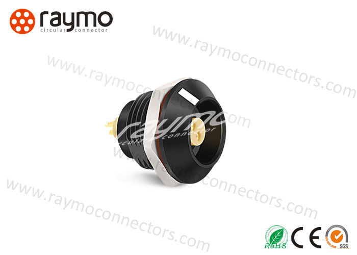 Waterproof IP68 Plastic Push Pull Connectors Black chrome plated