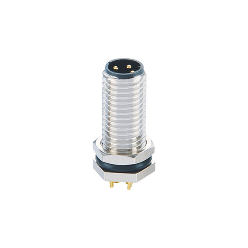 Miniature Circular M8 Panel Mount Connector M8 3 Pin Female Connector